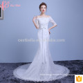 White Satin Lace Bridal Mermaid Sleeves Factory Direct Wedding Dress